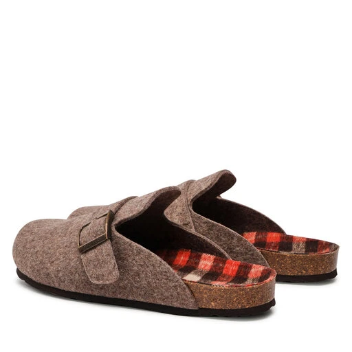 Chaussons Genuins Grisel G104516 Tartan Taupe – Image 3