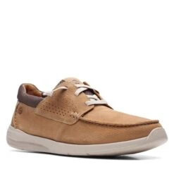 Chaussures Basses Clarks Gorwin Moc 26164691 Dark Sand Nubuck