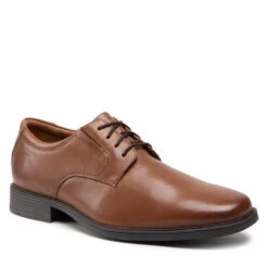 Chaussures Basses Clarks Tilden Plain 261300977 Dark Tan Leather