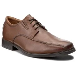 Chaussures Basses Clarks Tilden Walk 261300957 Dark Tan Leather