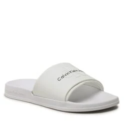 Mules / Sandales De Bain Calvin Klein Jeans Slide Monogram Tpu YM0YM00361 White YBR