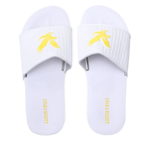 Mules / Sandales De Bain Lyle & Scott Easy Slide FW1407 White 626 – Image 4